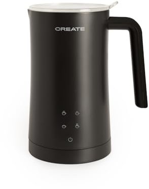 CREATE/MILKFROTHER/Elektrischer Milchaufschäumer Schwarz/Touchscreen, 4 Automatikprogramme, Sicherheitssystem, 350ml, heiß oder kalt einsetzbar, 400W