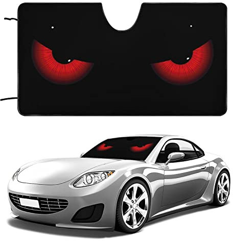 208 Protección Solar para El Parabrisas Ojos Malvados De Halloween - Ojos Rojos Parasol Coche Delantero Plegable Portátil Parasol para Parabrisa Universal para Coche Camioneta Todoterreno