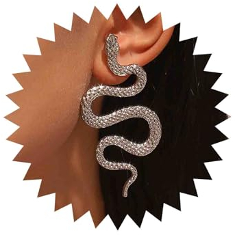 TseenYi Schlange Baumeln Ohrringe Lange Tropfen Schlange Ohrringe Silber Schlange Ohrringe Vintage Schlange Ohrringe Punk Gothic Schlange Persönlichkeit Ohrringe Schmuck Für Frauen Und Mädchen