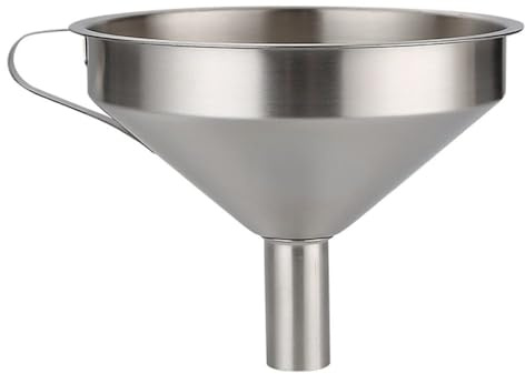 12.4cm Edelstahl Trichter, Küchensieb Trichter Filter Set, Breite Öffnung Einmachtrichter mit Griff zum Umfüllen von Flüssigkeiten, Flüssigkeiten und Speiseöl