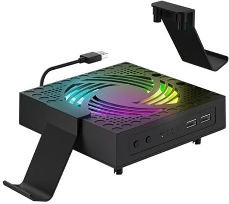 Cooler&Light Dust Cover Filter, Cooling Fan Dust Proof for Series, X 2000RPM 13 RGB Lighting Modes Fan Cooler System Storable Gamepad Headset