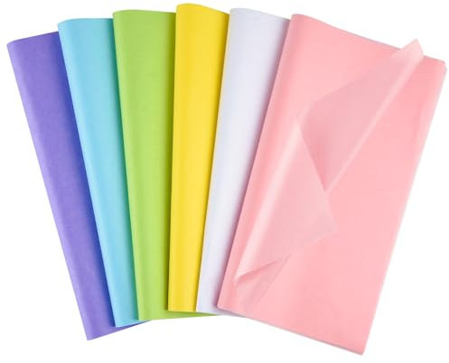 Morcheiong 60 Blatt Seidenpapier mit Ostermotiv, mehrfarbig, für Bastelarbeiten, Ostern, Geburtstag, Hochzeit, Urlaub, Basteln, Dekoration, Party, Festival, 50 x 37 cm