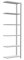 qpool24 Anbauregal, Fachbodenregal Stecksystem MULTIplus250, 2500 x 750 x 300 mm (HxBxT), 6 Fachböden, Kreuzstrebe, RAL 7035 lichtgrau