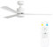 ValueLights | 52” Ceiling Fan with Remote Control, Integrated LED Dimmable Light, 3 Blades, Timer and 6 Speed Functions – White | Ceiling Fans & Home Improvements Essential