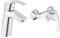 GROHE Eurosmart - Badarmatur Einhand- Waschtischarmatur & Eurosmart - Einhand-Brausebatterie (wassersparend, langlebige Oberfläche, Wandmontage), chrom, 33555002