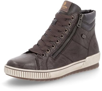 Remonte Damen High-Top Sneaker D0772, Frauen Halbschuhe,lose Einlage,wasserabweisend,remonteTEX,schnürschuhe,schnürer,mid Cut,braun (25),36 EU