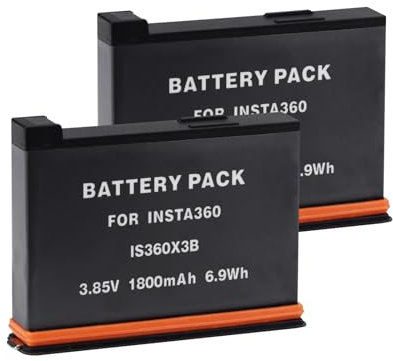 CITYORK 2 Stück Insta 360 X3 Ersatz Akku 1800mAh kompatibel mit Insta 360 ONE X3 Kamera