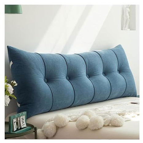Yahbrra Back Cushion, Soft Washable Bed Headboard Cushion Suitable for Bed and Sofa, Cushion with Removable and Washable Cover, with Practical Side Compartment
