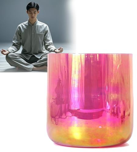 Cosmic Light Alchemy Bowl, Klangschale Aus Quarzkristall Klangschalen Singing Bowl Mit Schlägel Und O-Ring, Klangschale Für Yoga, Meditation Und Klangheilung F Note,8in
