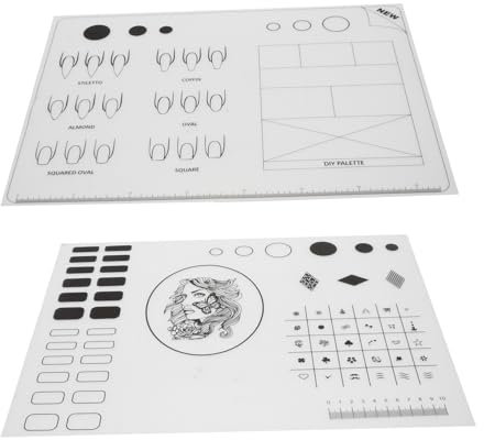 Beaupretty Nailart-matten 2er-set Übungsplatten Für Nägel Aus Silikon Matten Zum Färben Der Nägel Leicht Zu Reinigen Für Nailart-design