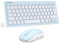 TECKNET Mini Wireless Keyboard and Mouse Set, 2.4G Cordless USB Keyboard and Silent Mouse Comb with Nano USB Receiver, 12 Multimedia Shortcuts for Computer, PC, Laptop, Desktop, Blue