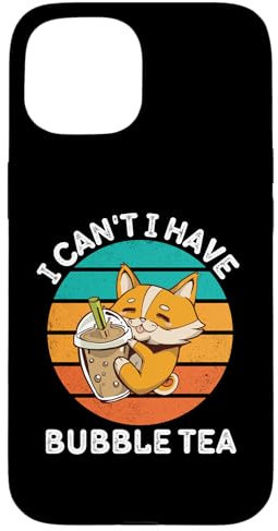 Hülle für iPhone 15 Süßer Vintage-Corgi „I Can't I Have“ -Liebhaber von Bubble Tea