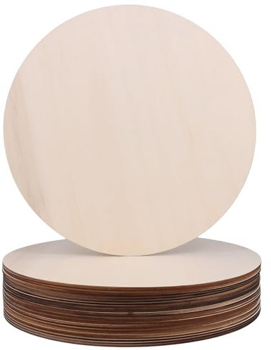 JIEHIN 25 Stück Holzscheiben Rund 30 cm Durchmesser, 3mm Dick Holzplatte Rund Sperrholzplatten, Holzkreise Runde Holzausschnitte für Handwerk, Schilder, DIY, Malerei und Dekoration