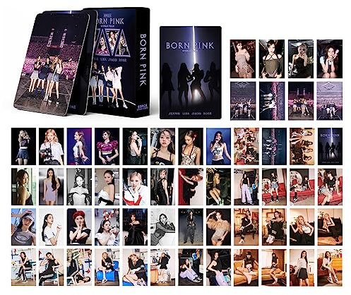 ZRHMCJEN 55Pcs Lomo Karten Foto Karten Bp Born Pink World Tour Neue Album Karten Bp Mini Postkarten Kpop Bp Fotokarten Set