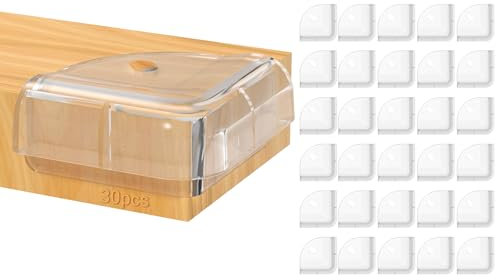 Euqvunn 30 PCS Coin de Table Protection Bébé - Protecteurs de Coins Transparents en Forme de Secteur Double Couche, Protection Angle Bebe Sécuritaires Extra Épais pour Meubles à Coins Tranchants