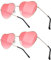 Kiiwah 2 Paare Sonnenbrillen Damen Herz Geformt Sonnenbrille Metallrahmen Retro Sonnenbrille Hippie Brille Party Kostümzubehör