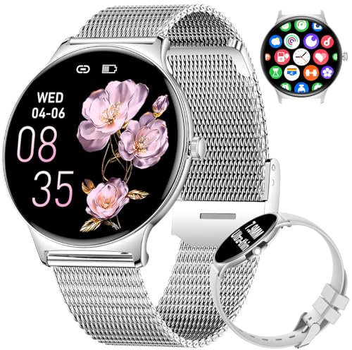 LIGE Smart Watches for Women with Bluetooth Call, 1.43 AMOLED Ultra-Clear Screen with Heart Rate/Sleep Monitor, Fitness Tracker Smart Watch with 120+ Sport Modes for Android iOS (Silver)