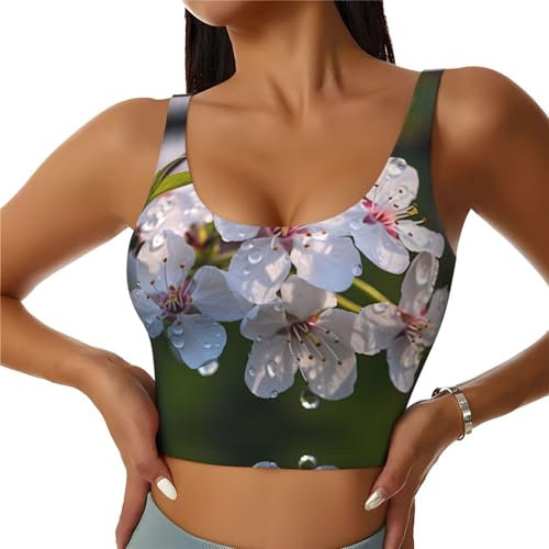 Débardeur de sudation pour femme Motif fleurs de poirier Blanc, noir, X-Large