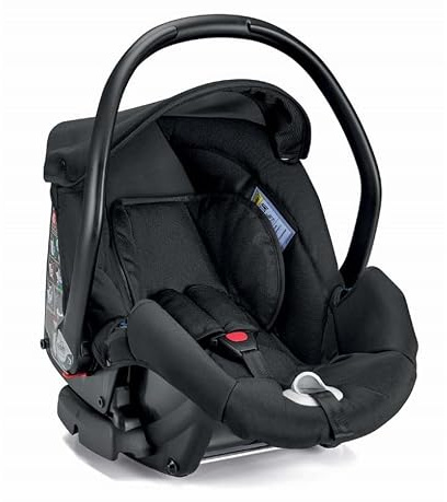 Area Zero+ Auto-Babyschale Baby-Autositz in Schwarz Schwarz | i-Size Babyschale mit Seitenkopfschutz, 5-Punkt-Gurt, atmungsaktivem Inlay, Wippfunktion und Kinderwagen-Kompatibilität.