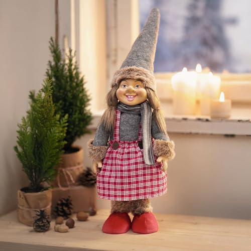 FRANK FLECHTWAREN Wichtelmädchen Ronja, Polyester, Kunstfell Maße: ca. Höhe 45 cm vielseitig einsetzbar