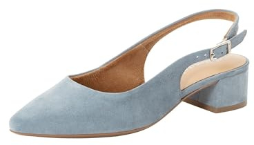 Tamaris Damen Sling Pump mit Blockabsatz Leder, blau, 36 EU
