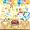 55Pcs Kinder Partygeschirr Set,Kindergeburtstag Tortendeko Cake Topper, Party Zubehör Mitgebsel Birthday Decorations Set