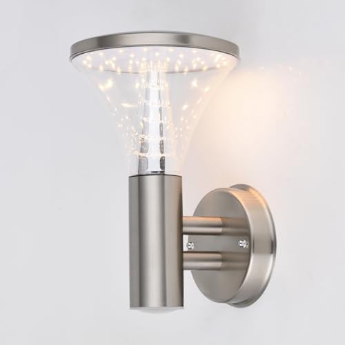 qfzwj LED Wandleuchte Außen,18W 1600LM 3000K Warmweiß Aussenlampe Außenleuchte Wand,IP44 Wasserdicht Edelstahl Außenwandleuchte für Haustür Garage Garten Terrasse