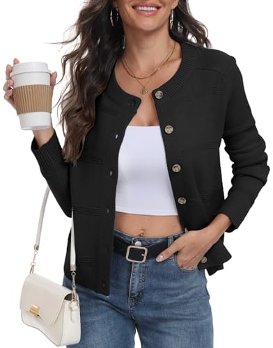 PrinStory Cardigans For Women Uk Cable Knit Long Sleeve Button Down Ladies Jumper Open Front Knitwear Elegant Outwear