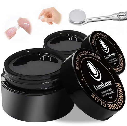 2x10ml Colla Unghie Finte Solido,Trasparente Nail Gel,Per Fissaggio Strass e Accessori Gel per Unghie,Nail Art Flacone gel Solido,Effetto Durevole,Ideale per Decorazioni