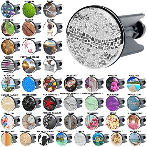 Sanilo Bonde de lavabo, Grande sélection de Bouchons de lavabo, Haute qualité (Mosaique Mondiale Gris)