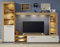 trendteam smart living Ensemble de Meuble Salon avec Beaucoup d'espace de Rangement, Matériau en Bois, chêne scié/Blanc Brillant, 240 x 185 x 195,5 cm