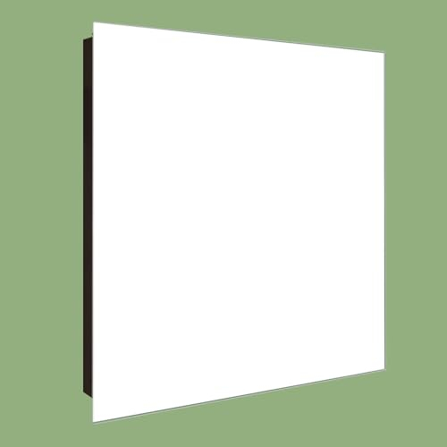 banjado® Großer Schlüsselkasten Glas/Schlüsselbox 30cm x 30cm mit 50 Haken - Motiv weiß/Schlüsselkasten modern für Schlüsselaufbewahrung mit beschreibbarer, magnetischer Glastür