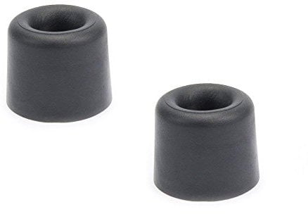 Sossai® 2 x Türstopper NTS | Modell: Anke | Höhe: 24mm | Ø: 30mm | Farbe: schwarz | Zum Schrauben (Inkl. Befestigungsmaterial) | Bodenmontage