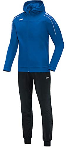 JAKO Trainingsanzug Herren & Damen Polyester Classico mit Kapuze Royal L - Jogginganzug 2-teilig für Sport und Alltag, Jogginghose & Trainingsjacke