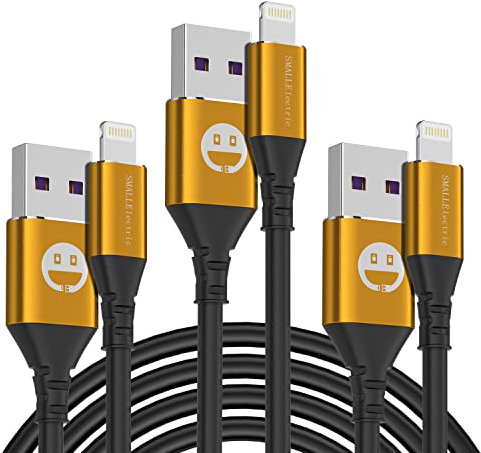 3Pack iPhone Charger Cable 3M,MFI Certified Lightning Cable Long 10 Ft Charging Cord Compatible with Apple iPhone 13 12 11 Pro X XS Max XR/8 Plus/7 Plus/6/6s Plus/5s /5c/iPad Mini Air (Gold)