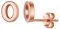 PROSILVER Rosegold vergoldet Silber kleine Buchstabe O Ohrstecker klassische Alphabet Initiale Stud Ohrringe Ohr Piercing Schmuck Accessoire für Mädchen Jungen Weihnachten Geburtstag