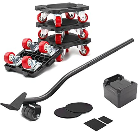 ONEON Kit Elevador de Muebles Pesados con 4 Ruedas, Puede Girar 360°, Aplicable para Transporte de Refrigerador, Sofá, Closet.