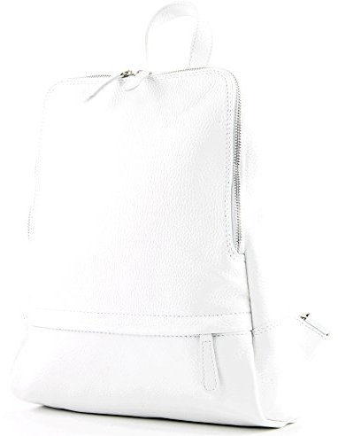 modamoda de T138 Damen Leder Rucksack Handtasche handmade in Italy, Farbe:Weiß2021