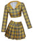 RocailleCos Clueless Cher Cosplay Kostüm Kleid Gelb Plaid Crop Top Rock Anzug Halloween Outfit für Frauen Mädchen (M, gelb)