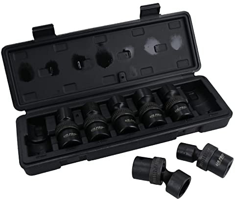 1/2in Drive Swivel Wobble Metric Shallow Impact Sockets 13 – 21mm 7pc 6 Sided