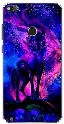 KARTXITAI Cover Compatibile con Huawei P8 Lite 2017/P9 Lite 2017 Custodia Trasparente Slim in Silicone TPU con Assorbimento degli Urti e Anti-Graffio-lupo