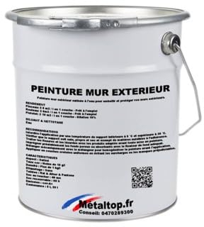 Metaltop - Peinture Mur Exterieur - Gris anthracite - RAL 7016 - Pot 5 L