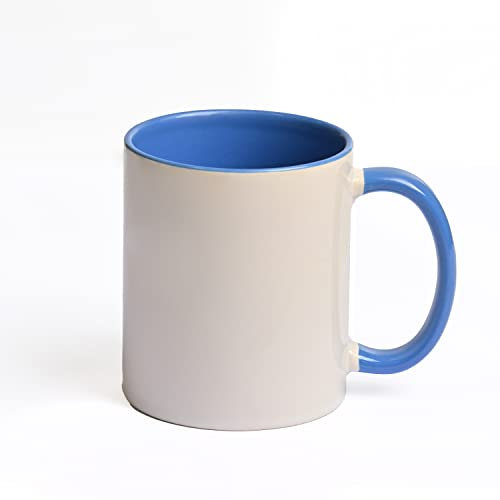KARLAkreativ Tazas para manualidades para pintar y diseñar, también adecuadas para sublimación, individualmente o como juego de fiesta, incluye lápices de porcelana original Krul (1 taza azul claro +