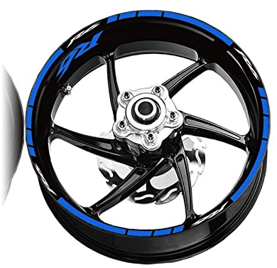 Felgenaufkleber Für Yamaha R6 R6 Motorradreifen Radaufkleber Felge Reflektierender Streifenanzug (Color : Blu)