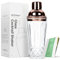 JOYCEMALL - Coctelera de cristal transparente de 400 ml, con colador y acero inoxidable, a prueba de fugas, manta medidora y caja de regalo para Home Bar Store Whisky Drinkware - Oro rosa
