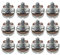 FLEOR 12PCS Full Size B500K Linear Taper Potentiometer Guitar Tone Volume Control Pots Dia24mm L18mm Long Knurled Split Shaft