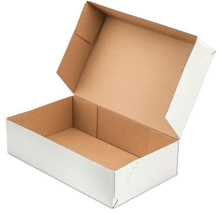 Packaging Hero Versandkartons aus Wellpappe, 25 x 20 x 10 cm, Weiß, 20 Stück