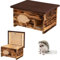 QLS Igelhaus aus Holz mit abnehmbarem Dach Boden 40x50x30 cm Wetterfest Geflammt