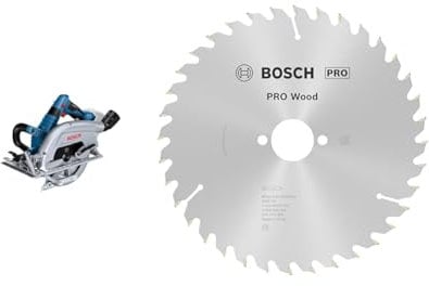 Bosch Professional BITURBO Cordless Circular Saw GKS 18V-70 L (Left Blade Side-Winder Saw,1x Saw Blade) + PRO Wood Circular Saw Blade for Corded Hand-Held Circular Saws (for Softwood, Hardwood)