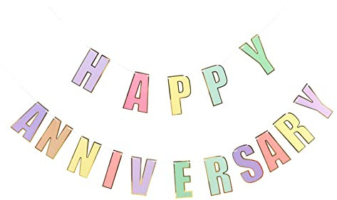 HOLIDYOYO Anniversary Banner Dekoration Für Hochzeitsfeiern Happy Anniversary Garland Banner Für Innen Und Außenbereiche Leichte Und Farbenfrohe Partydekoration Für Jubiläumsfeiern